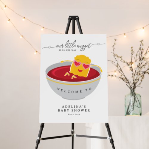 Cute Little Nugget Girl Baby Shower Welcome Sign