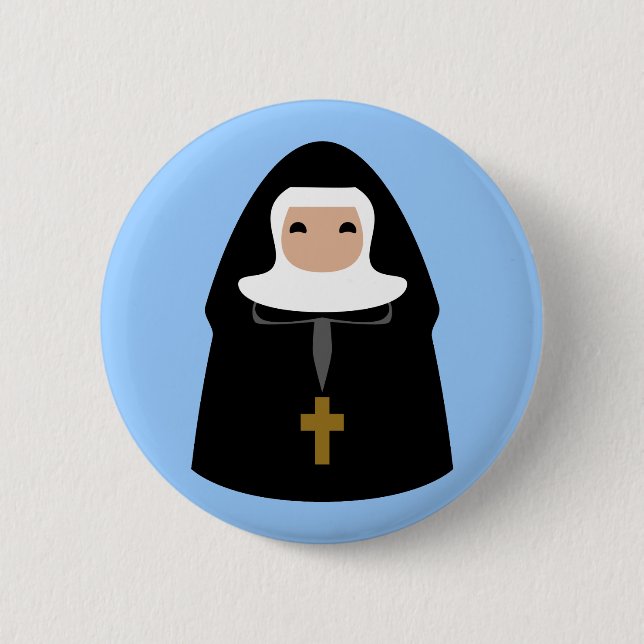 Cute Little Nuns Pinback Button (Front)