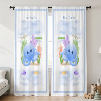 Cute Little Octopus Blackout Curtains Set