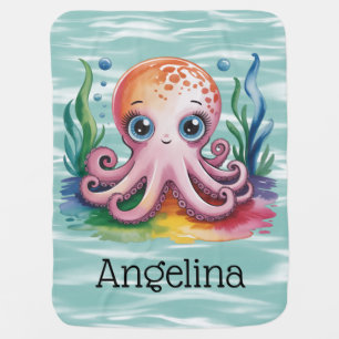 Cute Little Octopus Under The Sea Gift Baby Blanket