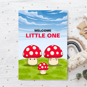 Cute Little One Mushroom Woodland Baby Shower  Invitation