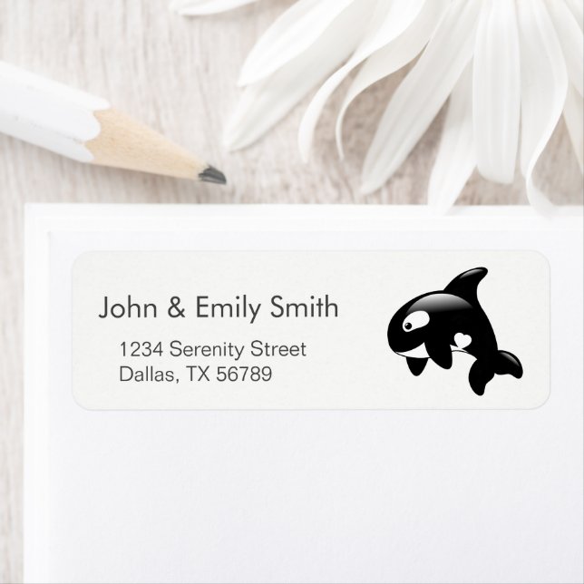 Cute Little Orca Whale Label (Insitu)