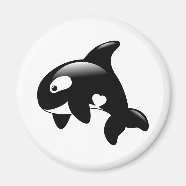 Cute Little Orca Whale Magnet (Front)