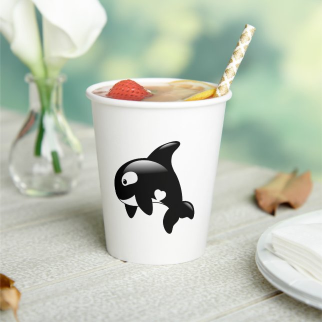 Cute Little Orca Whale Paper Cups (Insitu)