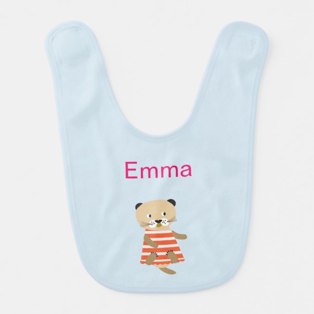 Cute Little Otter Baby Bib (Front)