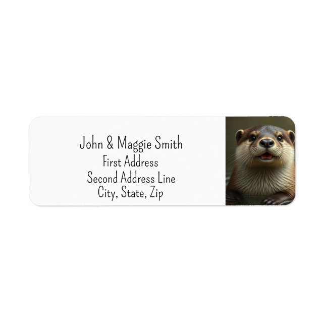 Cute Little Otter Wildlife Animal Nature Label (Front)