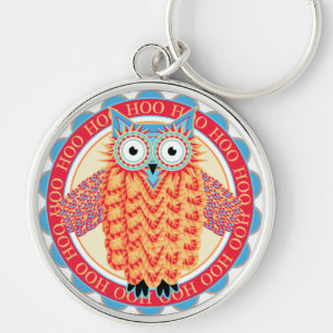 Cute Little Owl Colorful Bird Watcher's Funny Keychain