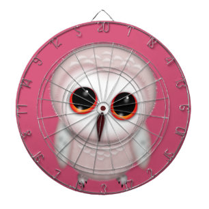 Cute Little Owl Illustration Dartboard With Darts