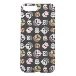 Cute Little Owl Illustrations over Black Backgroun iPhone 8 Plus/7 Plus Case