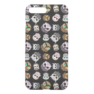 Cute Little Owl Illustrations over Black Backgroun iPhone 8 Plus/7 Plus Case