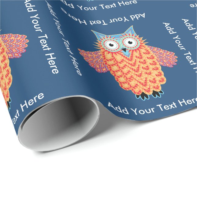 Cute Little Owl Personalized Bird Lover Wrapping Paper (Roll Corner)