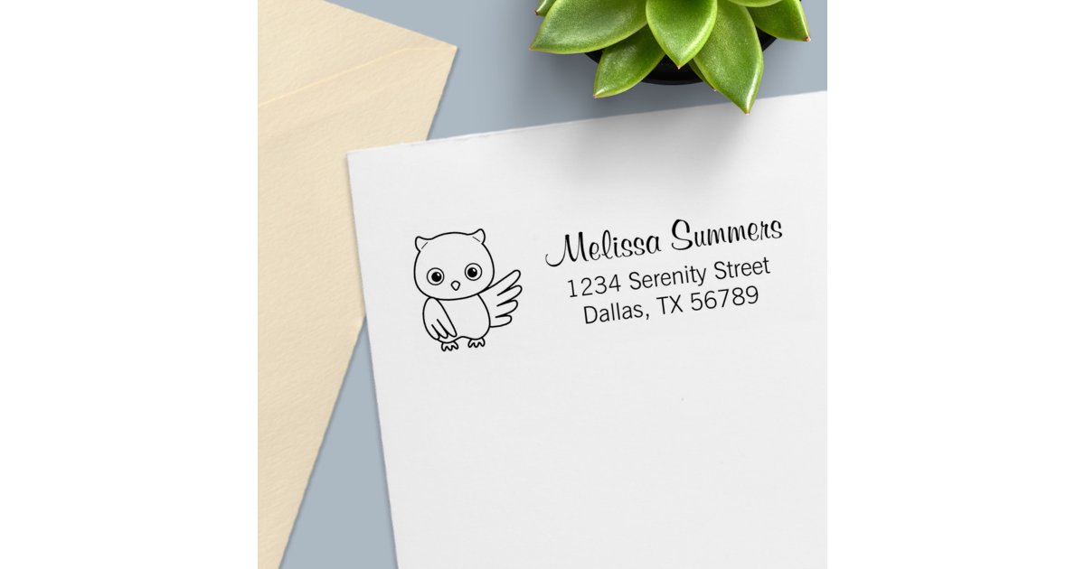 Cute Little Owl Return Address Self-inking Stamp | Zazzle