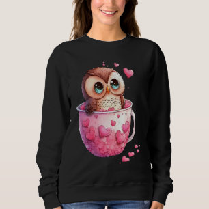 Cute Little Owl Valetines Animal Love 11 Sweatshirt
