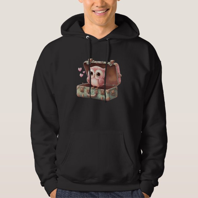 Cute Little Owl Valetines Animal Love  15 Hoodie (Front)