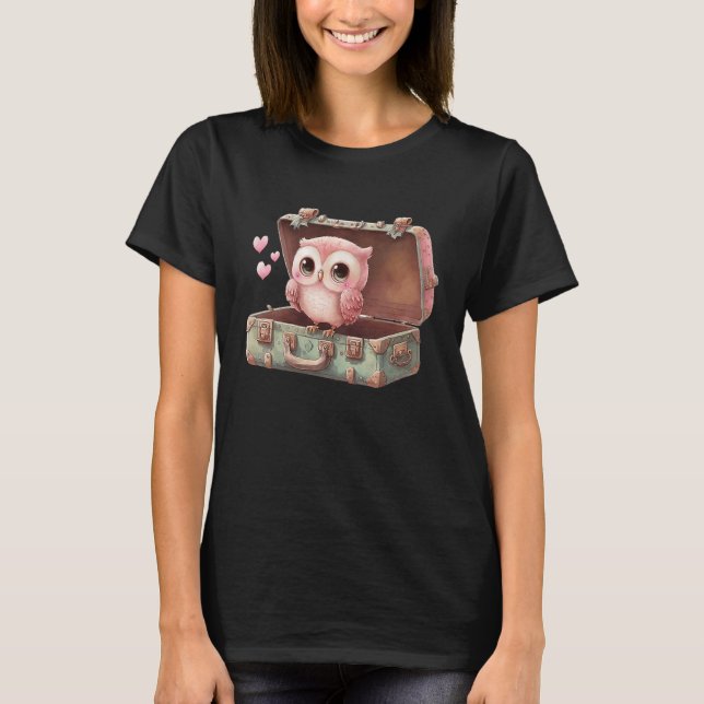 Cute Little Owl Valetines Animal Love  15 T-Shirt (Front)
