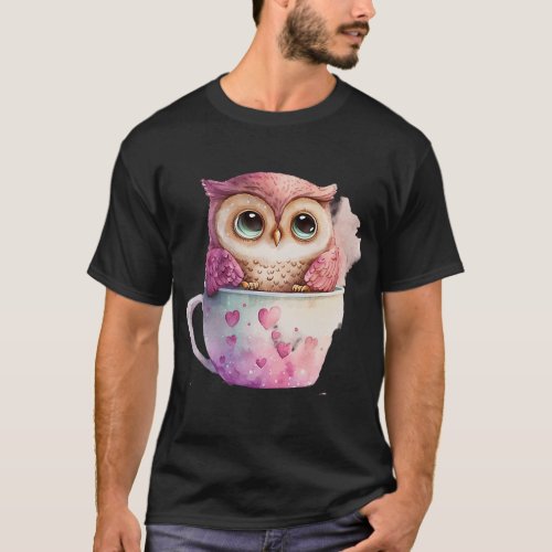 Cute Little Owl Valetines Animal Love  16  T_Shirt