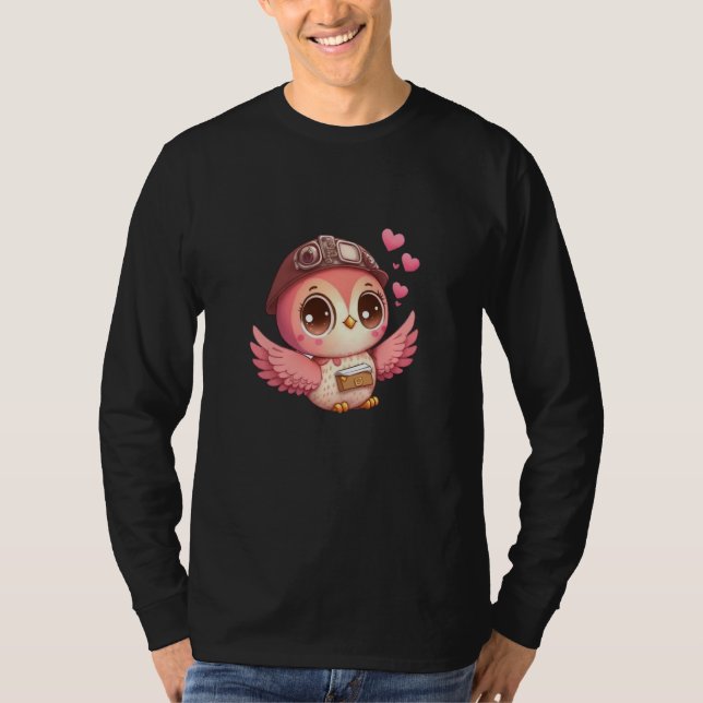 Cute Little Owl Valetines Animal Love  17 T-Shirt (Front)