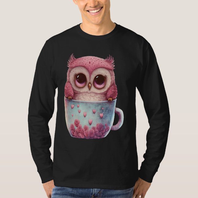 Cute Little Owl Valetines Animal Love  19 T-Shirt (Front)