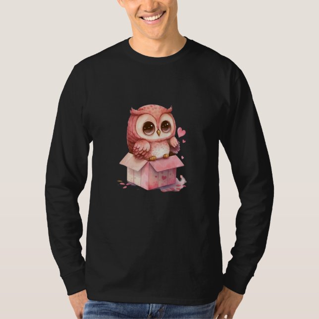 Cute Little Owl Valetines Animal Love  25 T-Shirt (Front)
