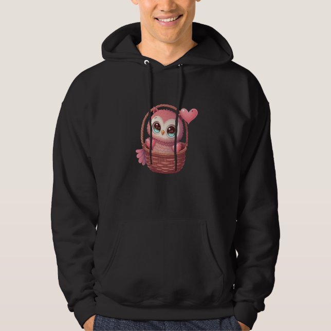 Cute Little Owl Valetines Animal Love  4 Hoodie (Front)