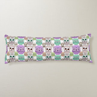 Cute Little Owls in Pastel Colors Body Pillow