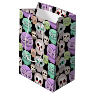 Cute Little Owls in Pastel Colors Medium Gift Bag