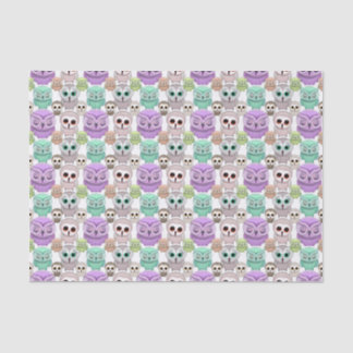 Cute Little Owls in Pastel Colors Tissue Paper
