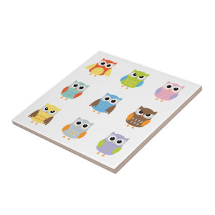 Cute Little Owls Tile