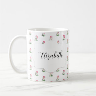 Cute Little Owls Watercolor Monogrammed Coffee Mug