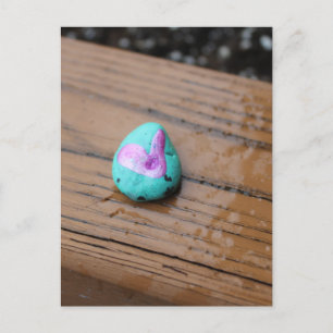 Cute Little Painted Heart Rock Postcard