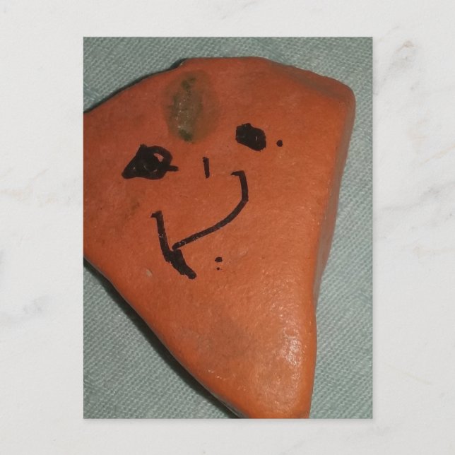 Cute Little Painted Heart Rock Postcard (Front)