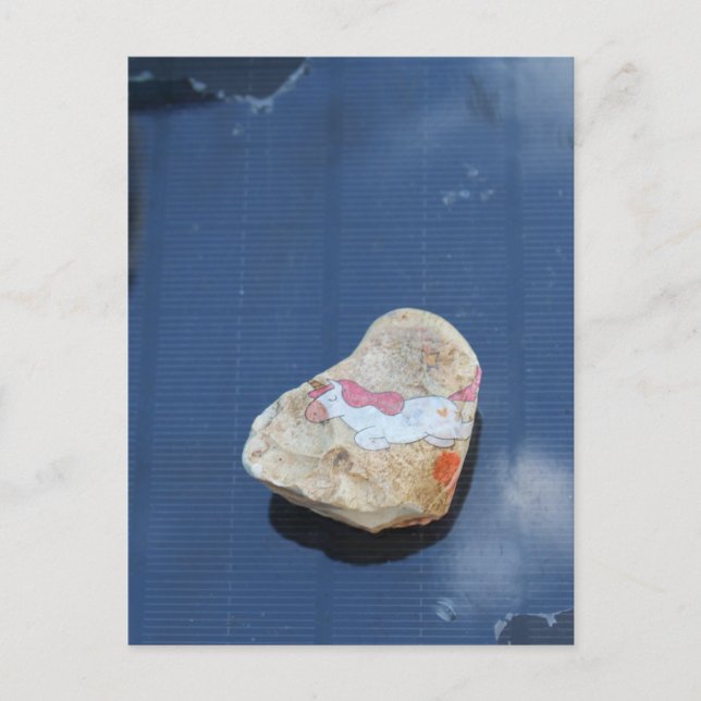 Cute Little Painted Unicorn Rock Postcard (Front)