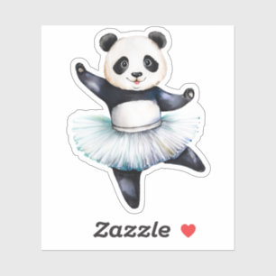 Cute little panda ballerina dancing ballet sticker