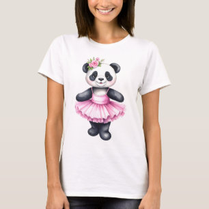 Cute little panda ballerina dancing ballet T-Shirt