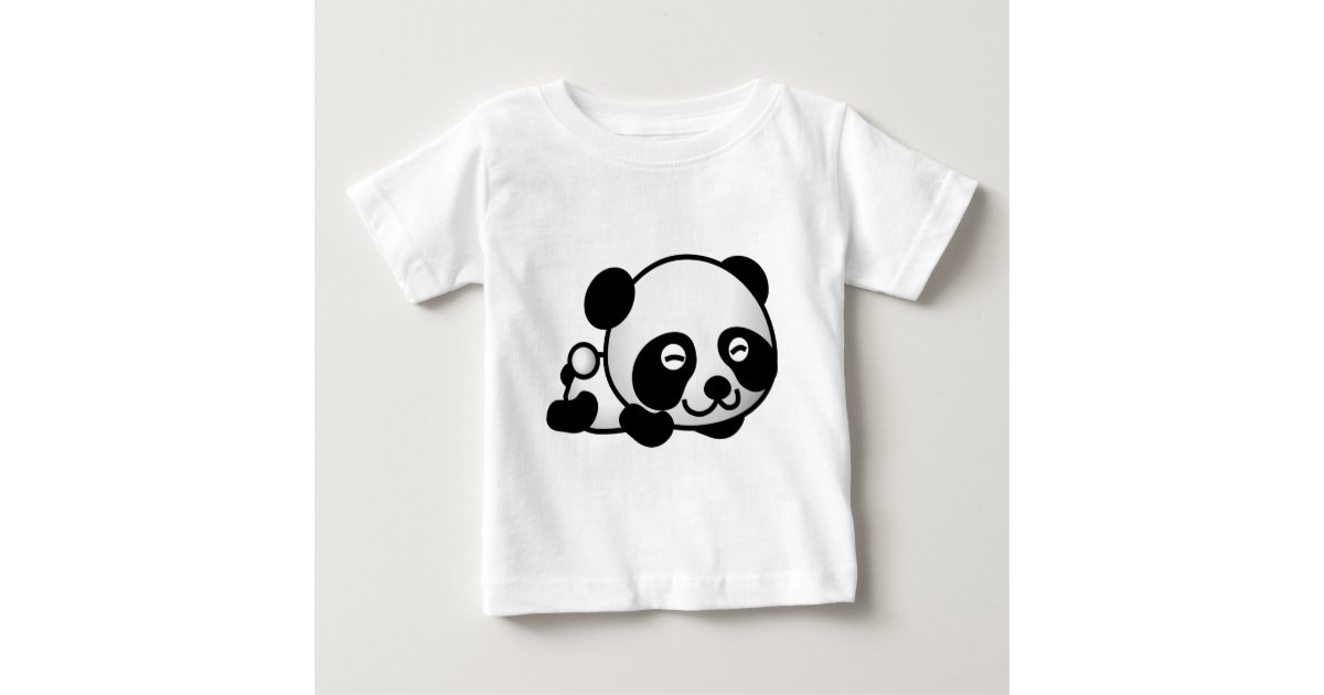 Cute Little Panda Bear Baby T Shirt Zazzle Com