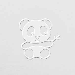 Cute Little Panda Bear Holding Bamboo Embosser