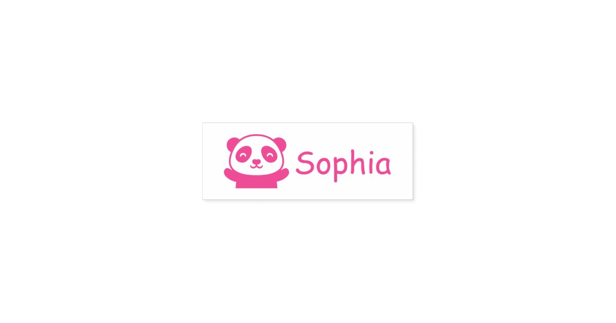 Cute Little Panda Bear, Personalized Name Self-inking Stamp | Zazzle
