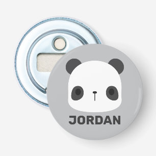 Cute Little Panda Bear with Personalized Name Bottle Opener