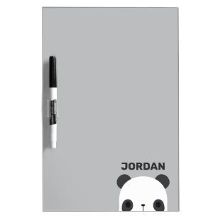 Cute Little Panda Bear with Personalized Name Dry Erase Board