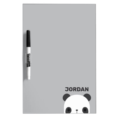 Cute Little Panda Bear with Personalized Name Dry Erase Board