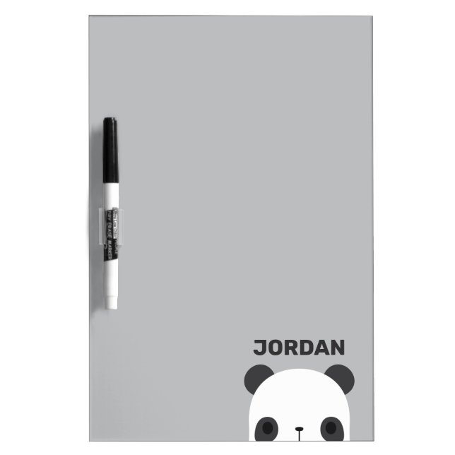 Cute Little Panda Bear with Personalized Name Dry Erase Board (Front)