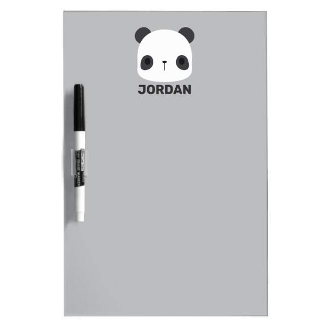 Cute Little Panda Bear with Personalized Name Dry Erase Board (Front)