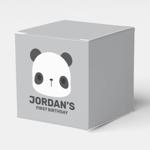 Cute Little Panda Bear with Personalized Name Favor Boxes