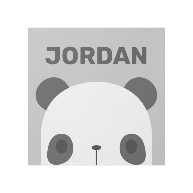 Cute Little Panda Bear with Personalized Name Gall Gallery Wrap (Front)