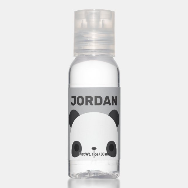 Cute Little Panda Bear with Personalized Name Hand Sanitizer (Front)