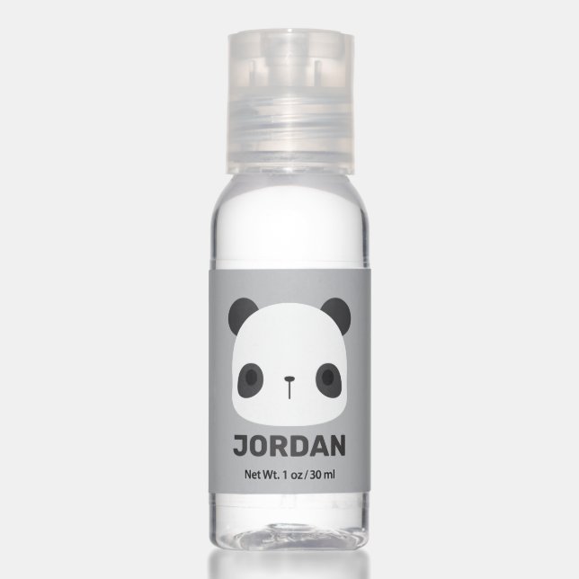 Cute Little Panda Bear with Personalized Name Hand Sanitizer (Front)