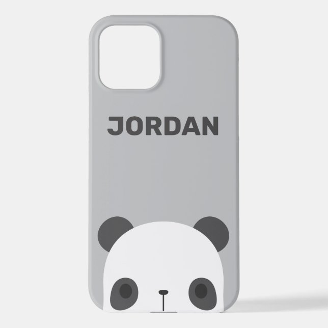 Cute Little Panda Bear with Personalized Name  iPhone Case (Back)