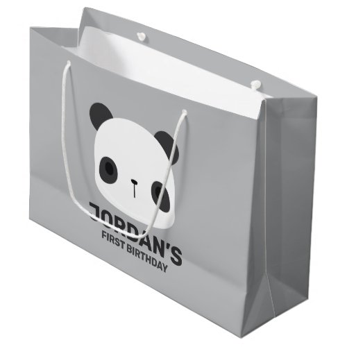 Cute Little Panda Bear with Personalized Name Large Gift Bag