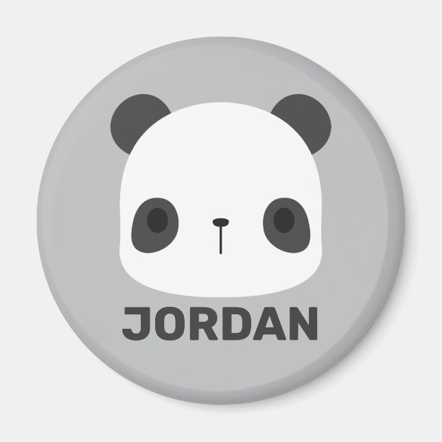 Cute Little Panda Bear with Personalized Name Magnet (Front)