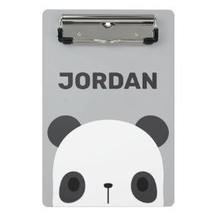 Cute Little Panda Bear with Personalized Name Mini Clipboard